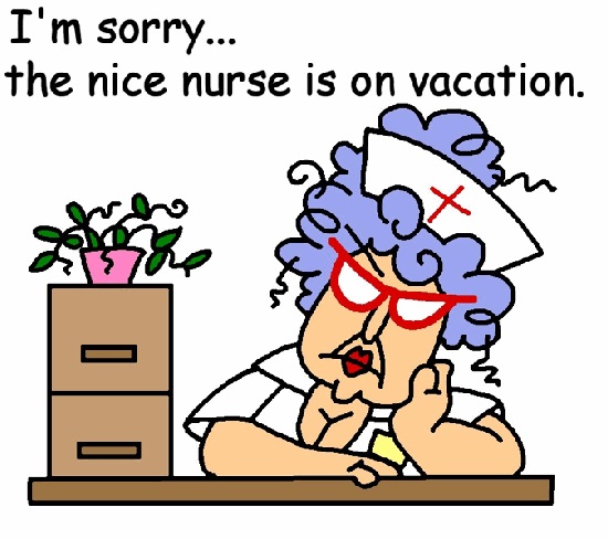 sykepleieren er på ferie